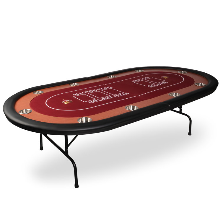ACEM 90.55'' 10 - Player Red Foldable Poker Table