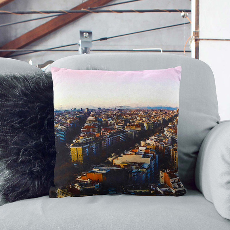 Abstract Square Throw Cushion, 55cm H x 55cm W x 20cm D, Stone