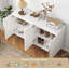 Buffet moderne cannelé avec rangement, grande crédence avec tablettes réglables, console décorative pour le salon et la salle à manger