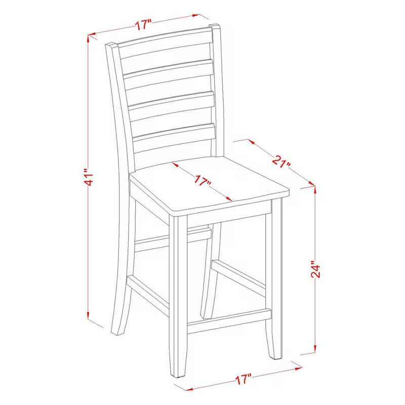 3 Piece Counter Height Dining Set for Small Spaces Contains a Square Dining Room Table and 2 Wooden Seat Chairs, 36x36 Inch, Black & Cherry