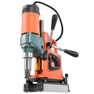 Magnetic Drill Press, 1400 W, 2 inch Boring Diameter, 0-750 RPM Speed, Reversible Direction, Mag Drill Press with 6 Core Bits, Electric Drilling Machine for Industrial and Home Improvement