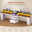 96.6" Two Person Desk With Led Lights And Power Outlet, Double Computer Desk With 3 Drawers, Extra Long Writing Desk Workstation With File Drawer For Home Office, White-123935091