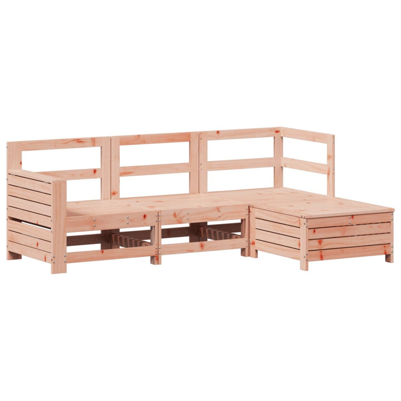  4 Piece Garden Sofa Set Solid Wood Douglas Fir