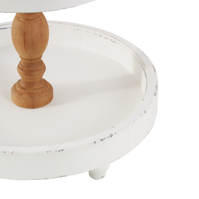 Desserte à 3 niveaux en bois blanc Neill 15 po x 15 po x 24 po