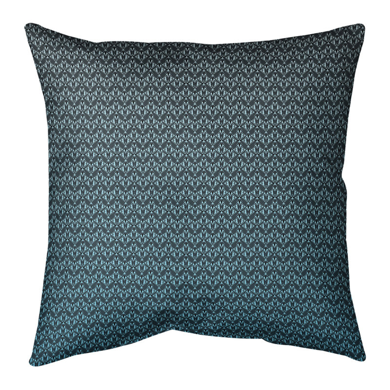 Coussin décoratif intérieur / extérieur Katelyn Elizabeth Ombre Art Deco, 16 po x 1 po, Bleu marine