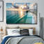 Tropical Beach Sunset Tempered Glass Wall Art-129402447