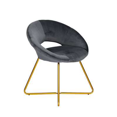 Colmar Velvet Accent Chair with Metal Legs