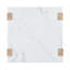 Iscaleon Table de bout carrée blanche / naturelle avec plateau en faux marbre et motif bicolore-130176261