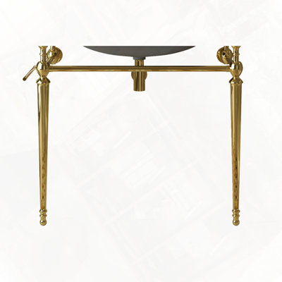 Freestanding Bathroom Console With Iron Legs Without Basin And Faucet