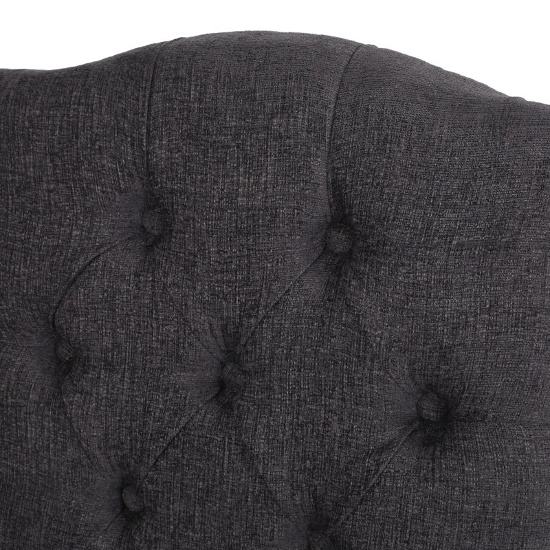 Chaise d'appoint capitonnée en tissu, Gris / Gris