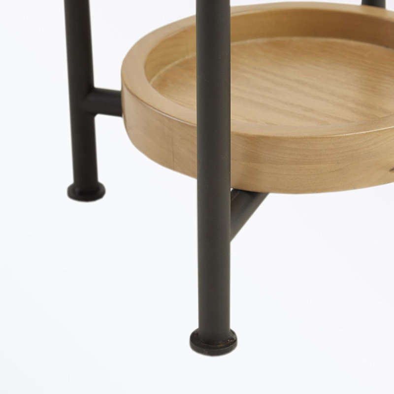 Round End Table with open storage