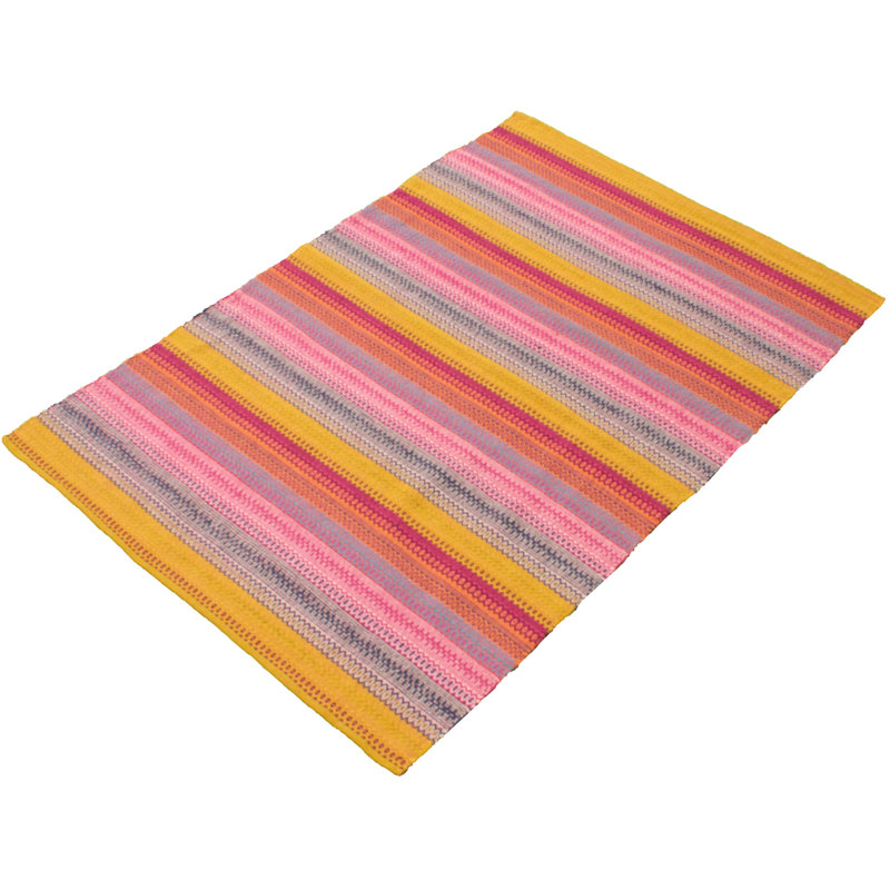 Tapis rose en laine fait à la main Southwestern