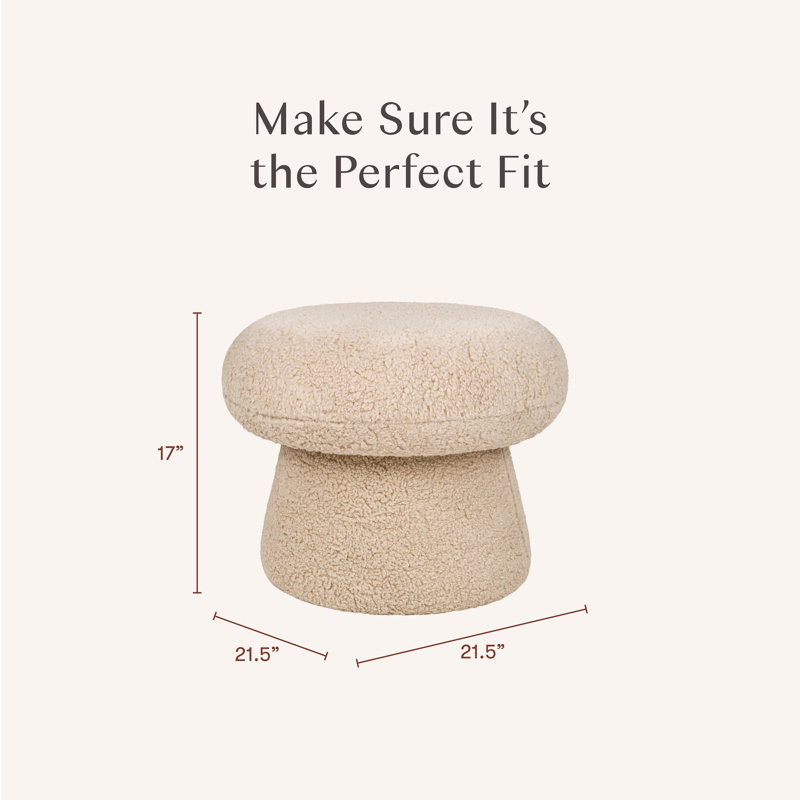 Mini Mushroom Pouf, Chai Shearling, Standard