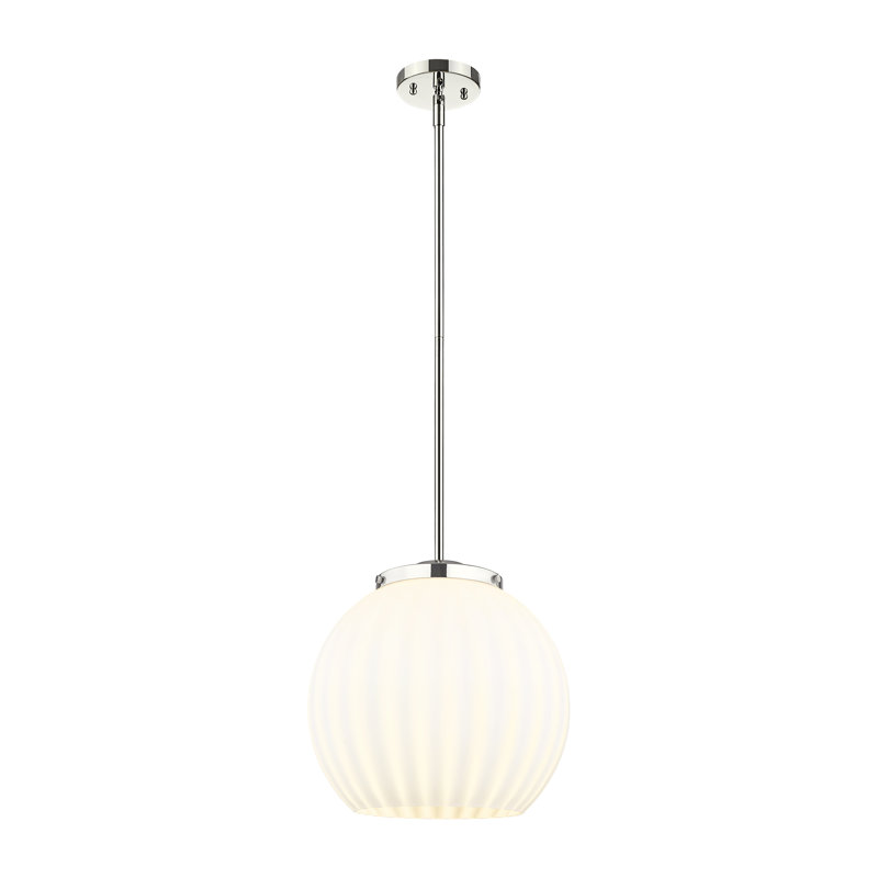 Luminaire suspendu 1 lumière, Nickel poli