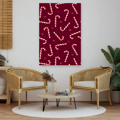«Christmas Candy Hearts Classic Winter», reproduction d'art murale