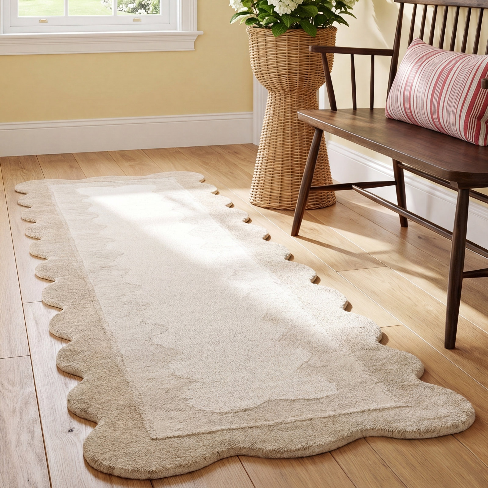 Hand-Tufted Wool Striped Outdoor Rug, Runner 2'3" x 8'