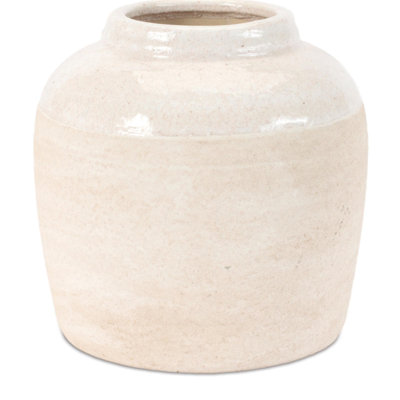 Two-Tone Stoneware Vase 6"H
