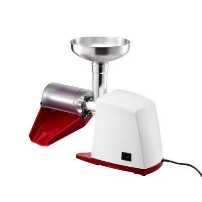 Electric Tomato Strainer 800W Food Mill & Sauce Maker 88 lbs/H White, Ideal for Purees, Strawberry, Blueberry, and Salsa, Stainless Steel Tomato Milling Press Machine with 1mm, 1.5mm, 3mm & 6mm Screens