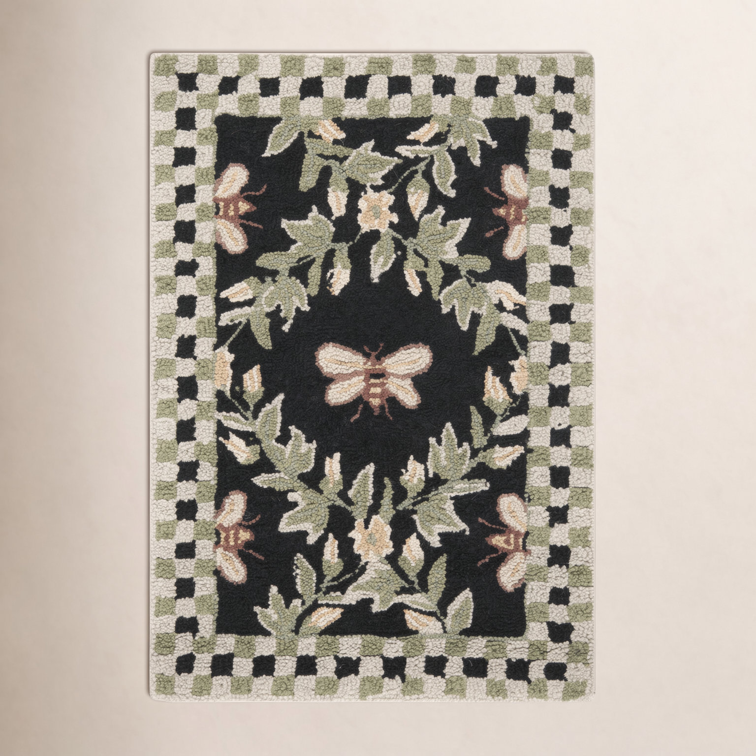 Hand-Hooked Wool Southwestern Rug, Rectangle 2'6" x 4'