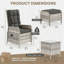 Outdoor Recline Wicker Chairs & Footstool with Cushions (set of 5) -562992614