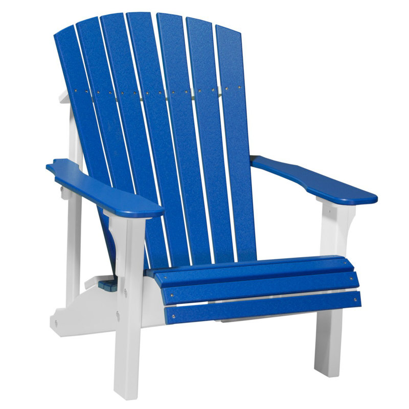 Lechiaro Outdoor Adirondack Chair, Blue/White