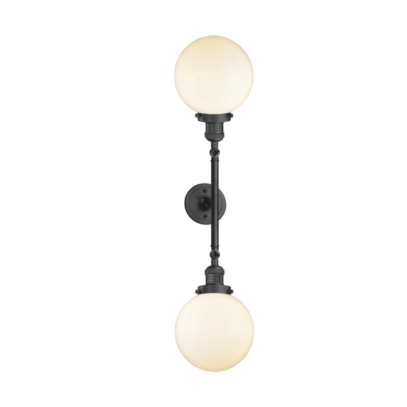 Clementina 2 - Light Dimmable Vanity Light, 60 Watt Vintage Incandescent Bulb, Matte White Cased, Oil Rubbed Bronze