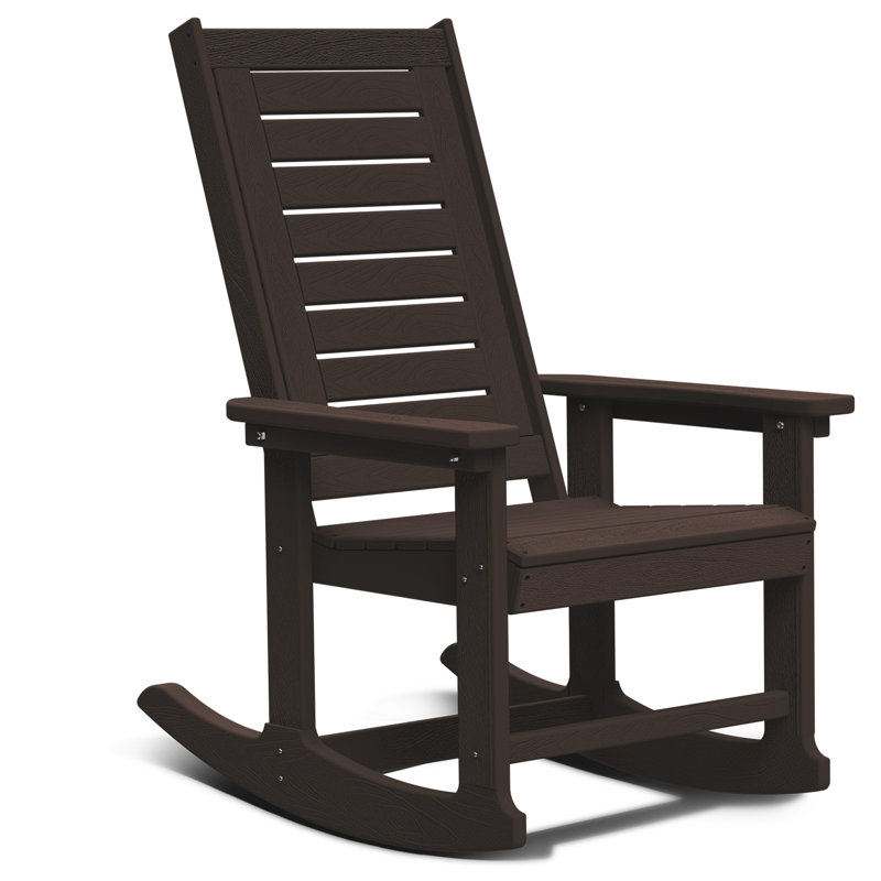 Chaise berçante d'extérieur Plumville, Bois brun