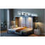 Grand lit escamotable mural au design moderne, lumières DEL, gris-121069981