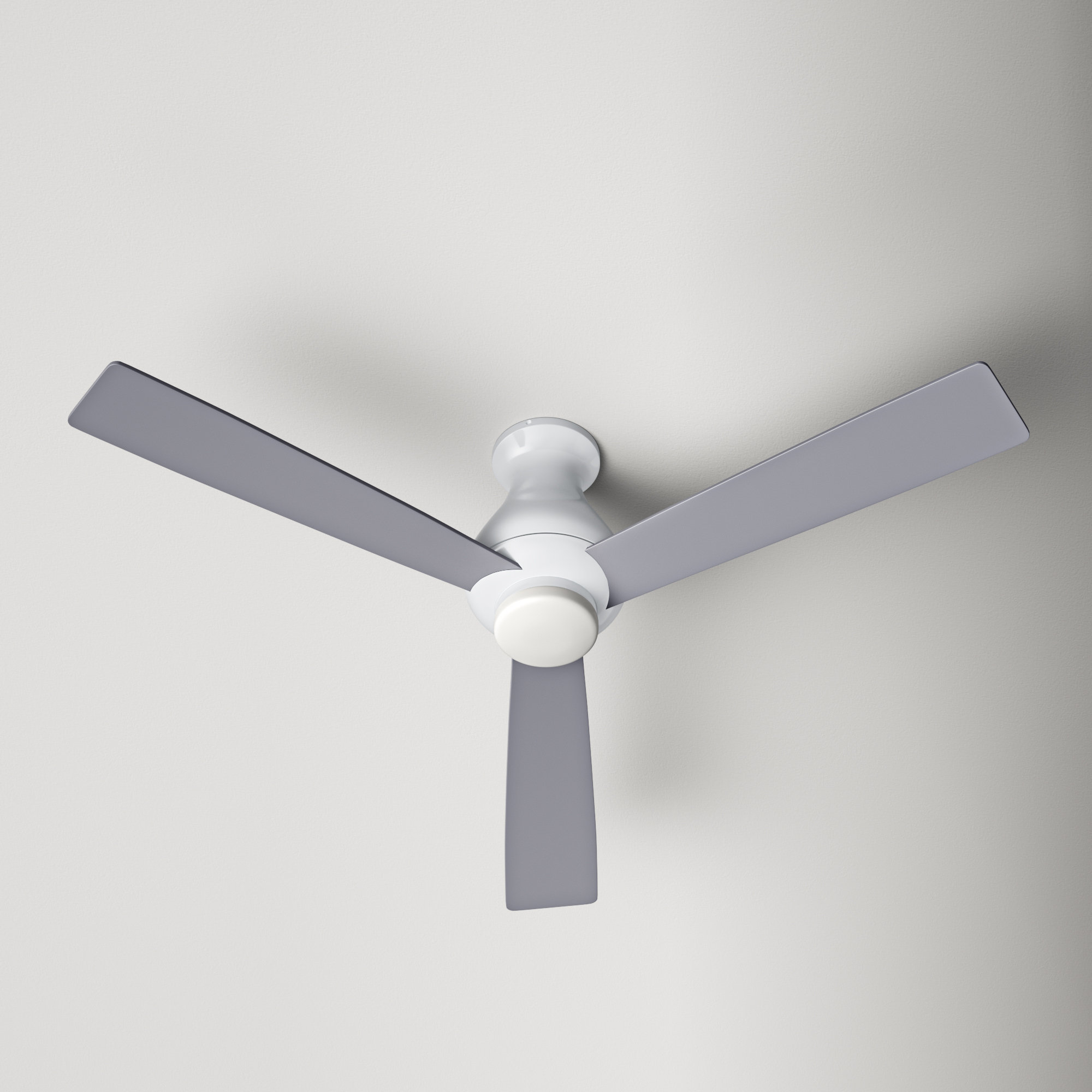 52'' 3 Blade Ceiling Fan with LED Light Kit, Aluminum, Fan Speed and Light Control (3-wire), Gloss White
