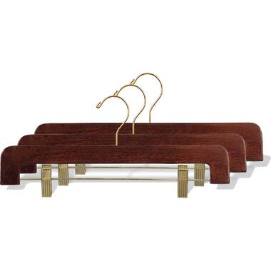 Walnut Wood Hanger,smooth Finish Coat Hanger for Closet With Brass