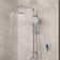 Wall Mount Pressure-Balanced Shower System,10"Rainfall Shower Head with Slider Bar Handheld Spray