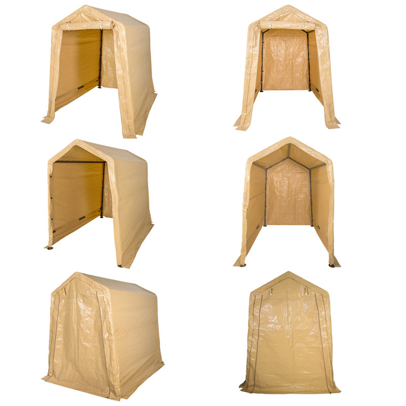 Pavillon de jardin permanent en métal L 8 pi. D Auvent