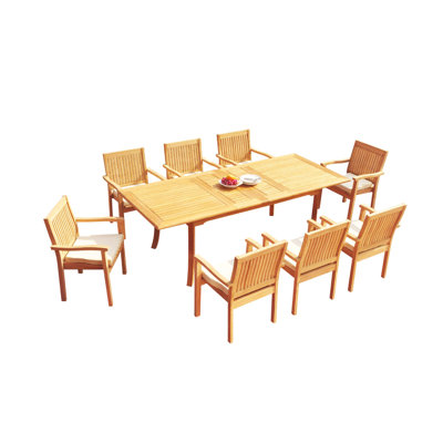 Leveb Outdoor 9 - Piece Teak Dining Set