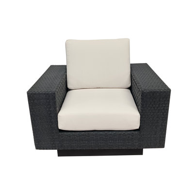 Jenette Wicker Outdoor Club Chair with Sunbrella Cushions