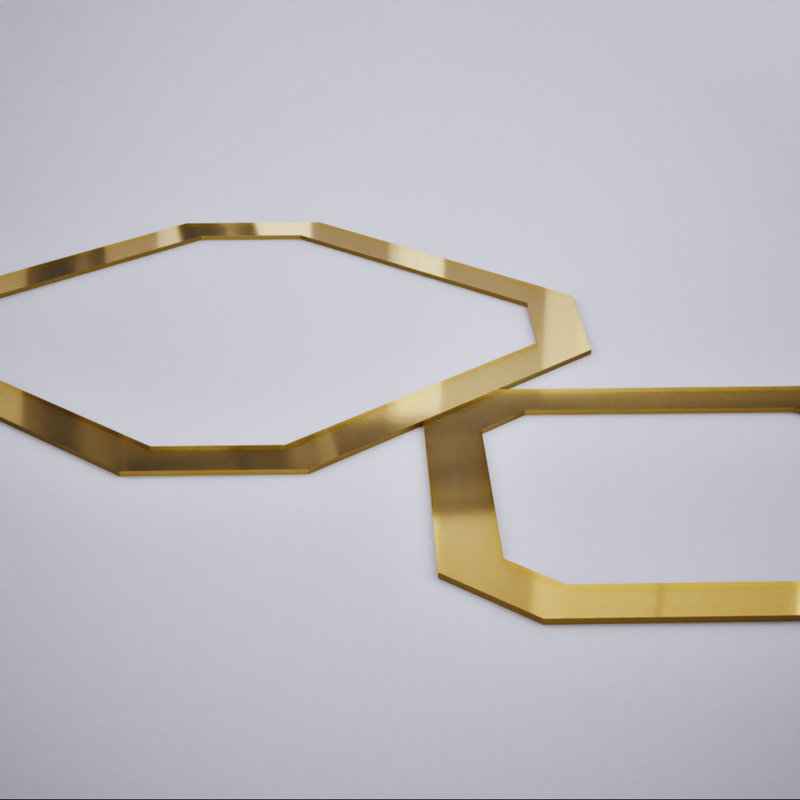 Miroir doré Lockhart, Doré, 15.38" H x 26.25" W x 0.125" D