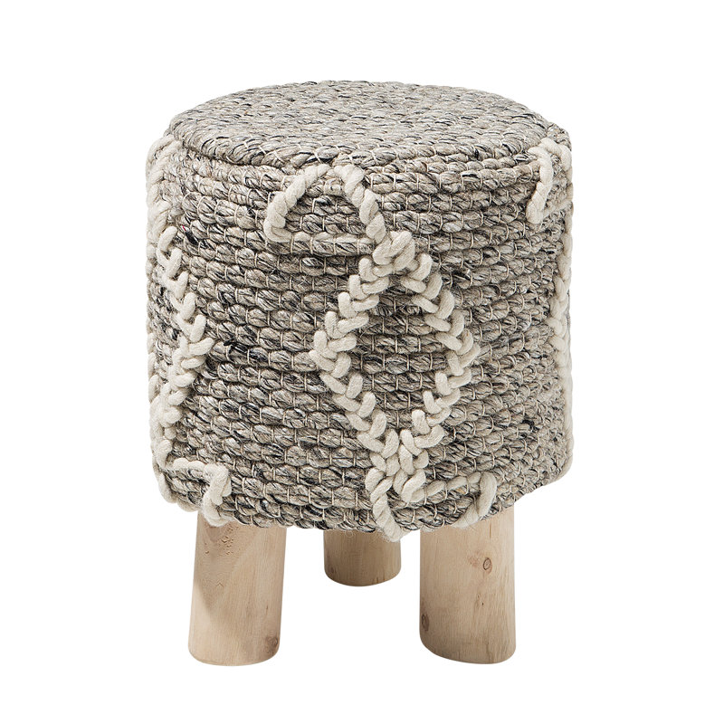 Cate 33cm Wide Round Ikat Standard Ottoman