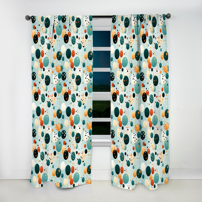 Motif à pois rétro IV - Revêtement abstrait - Rideau obscurcissant - 1 panneau, 52" W x 108" L