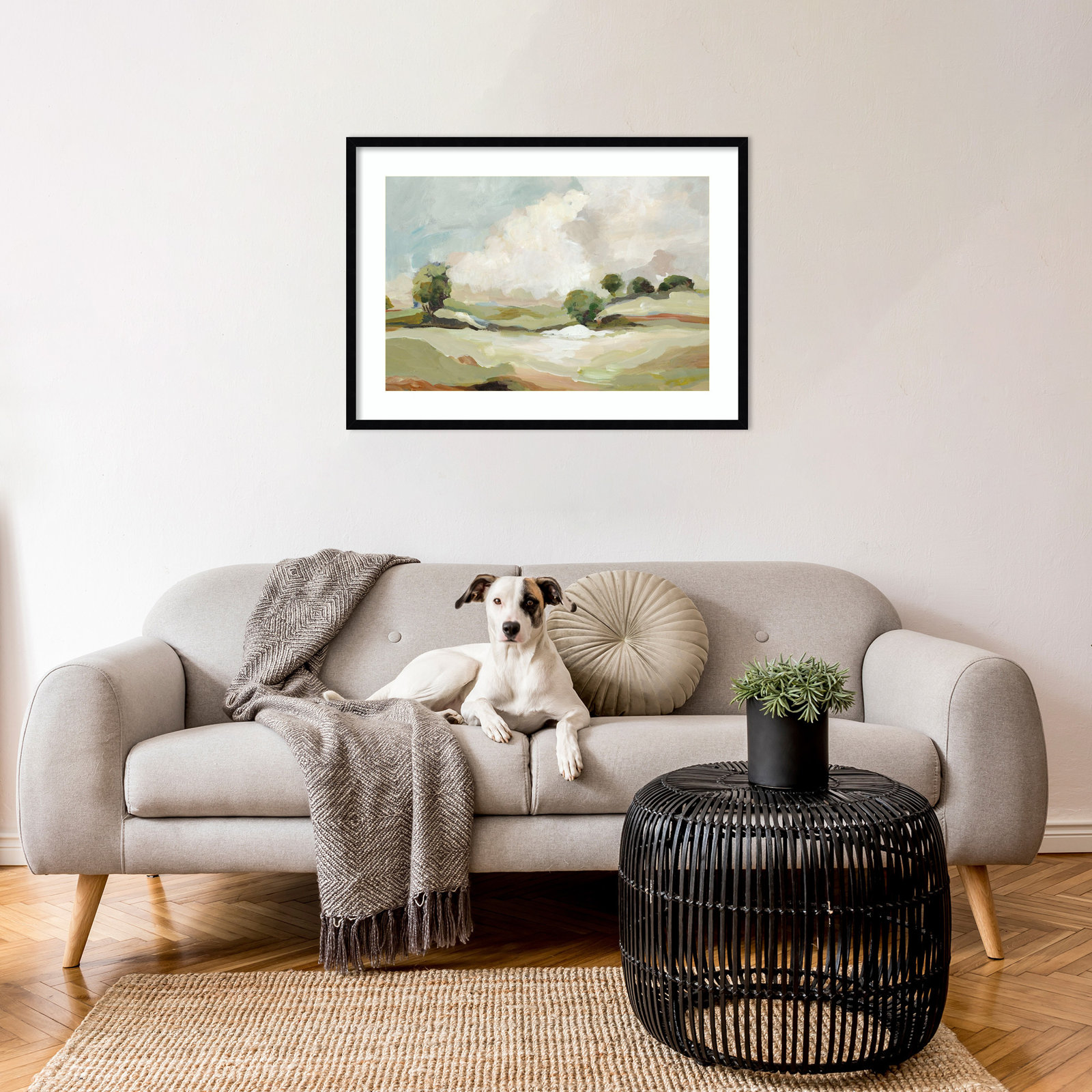 Pastoral Land Print by Allison Pearce, Black, 24" H x 33" W