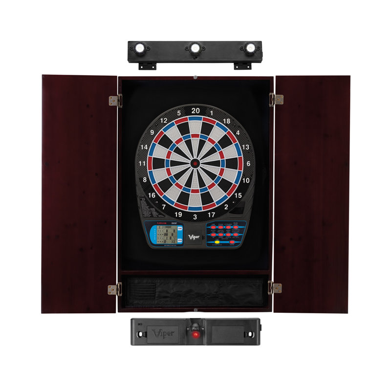 Viper Electronic Dartboard and Cabinet Set with Darts, Mahogany