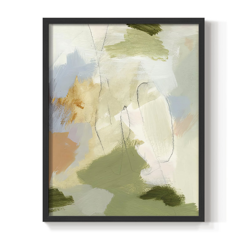 Verdure I, reproduction encadrée - bois massif, Noir, noir, noir, noir, H 15 po x l 12 po