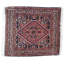 Tapis bleu / rouille en coton à motif oriental fait à la main de 1 pi 8 po x 1 pi 9 po Samiron