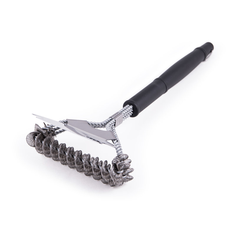 Brosse à gril à tête large à trois bobines GrillPro
