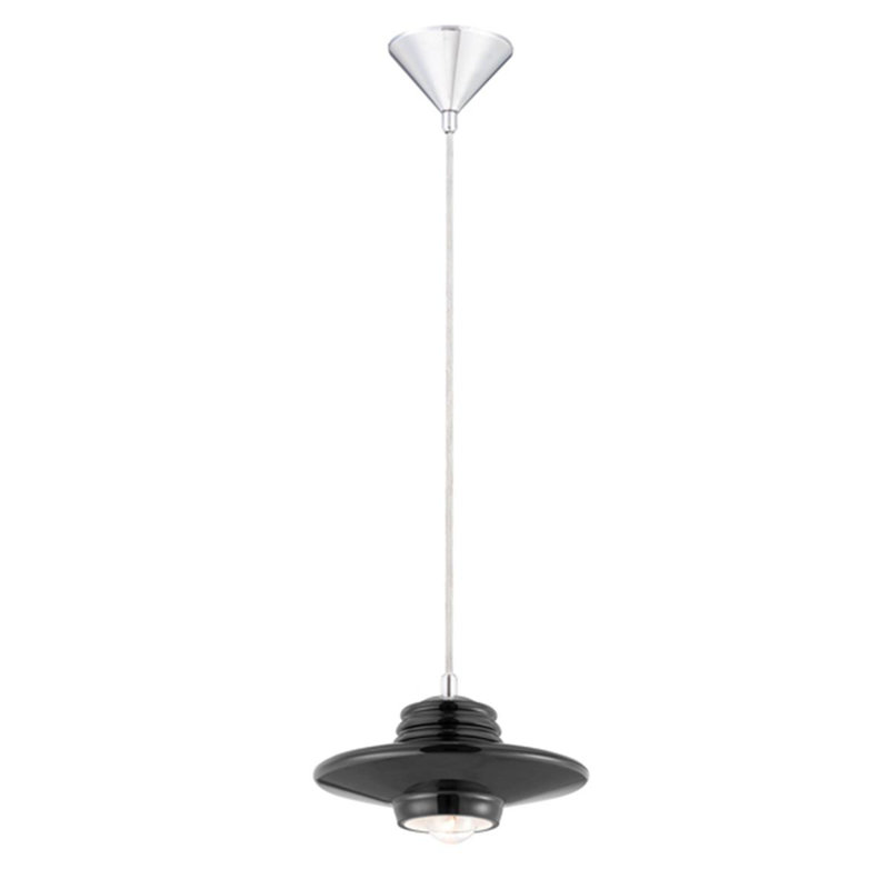 Luminaire suspendu géométrique simple à 1 lumière, Noir