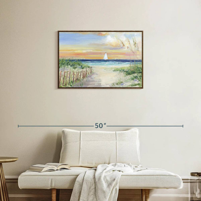 Mettez les voiles II, Cadre flottant en noyer, 31 po x 21 po