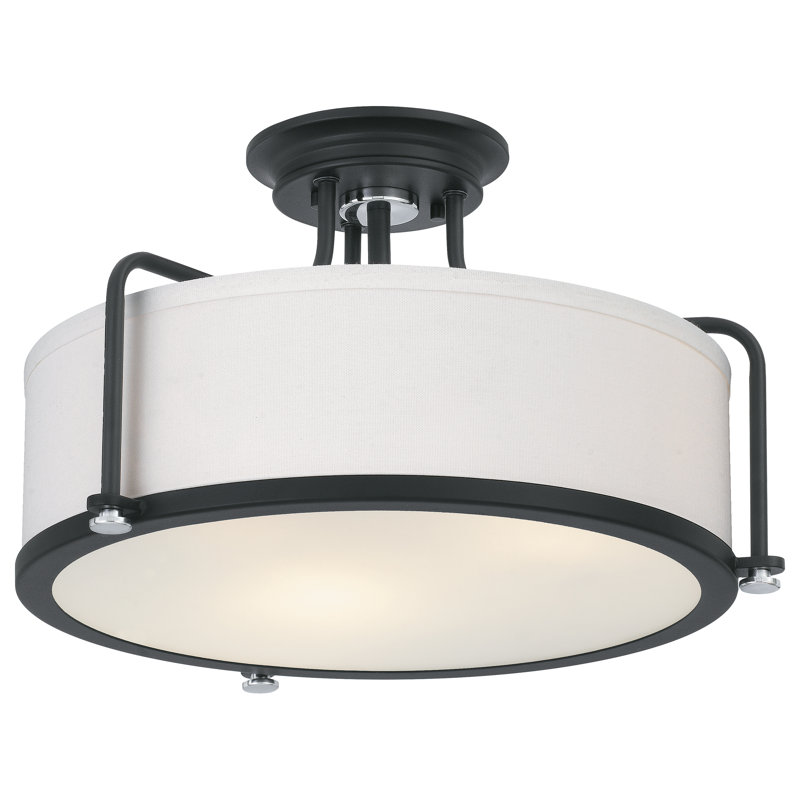 Dabira Fabric Semi Flush Mount, Earth Black
