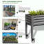 Jardinière mobile surélevée Anleolife 48" x 18" x 35", en acier galvanisé sur roulettes-1701948675