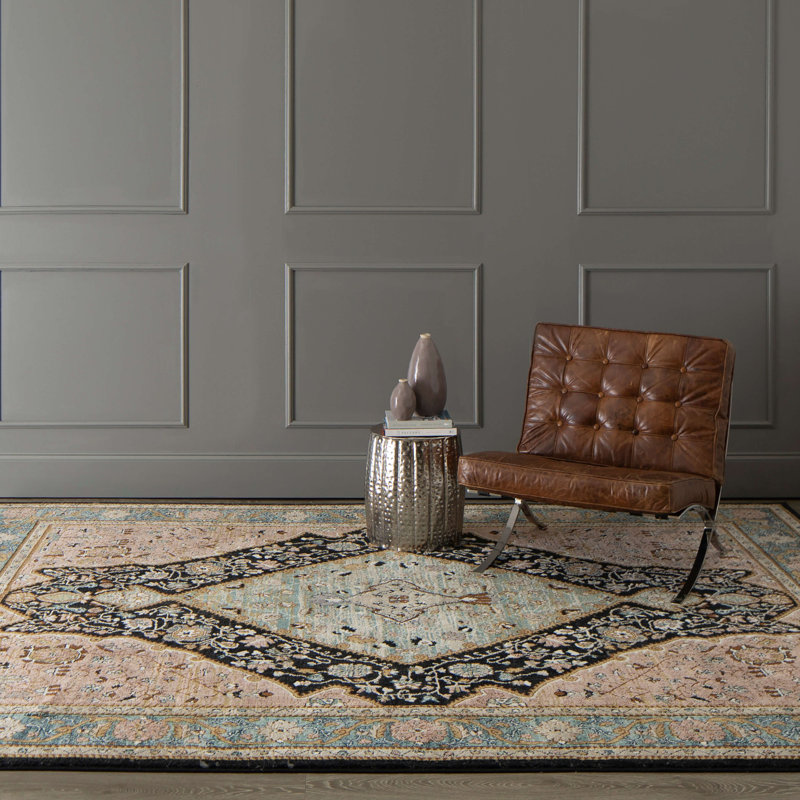 Karastan Zephyr Bidjar Blue Wool and Silk Area Rug