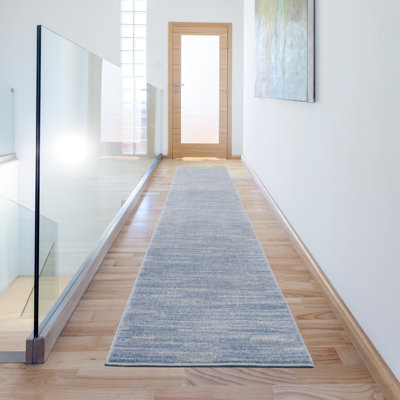 Mulican Solid Color Machine Made Power Loom Polypropylene Indoor / Outdoor Area Rug in Blue