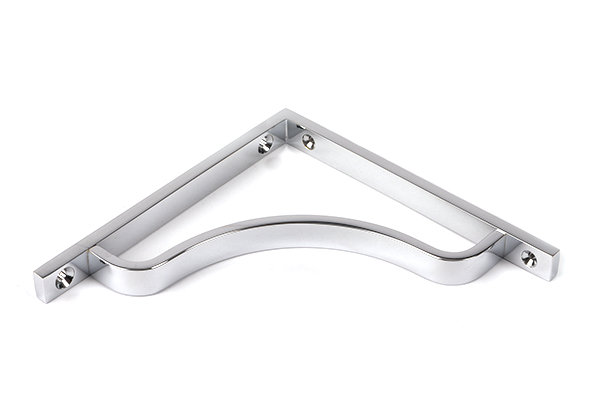 Abingdon Shelf Bracket, Polished Chrome, 15cm H x 5.9cm W x 1.5cm D