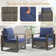 Drazen Outdoor Wicker Patio Furniture Set Weather-Resistant - 2 Club Chairs & 2 Ottomans With Cushions